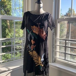 Black Guess embroidered dress with slip